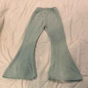 Kids teal fuzzy flare pants